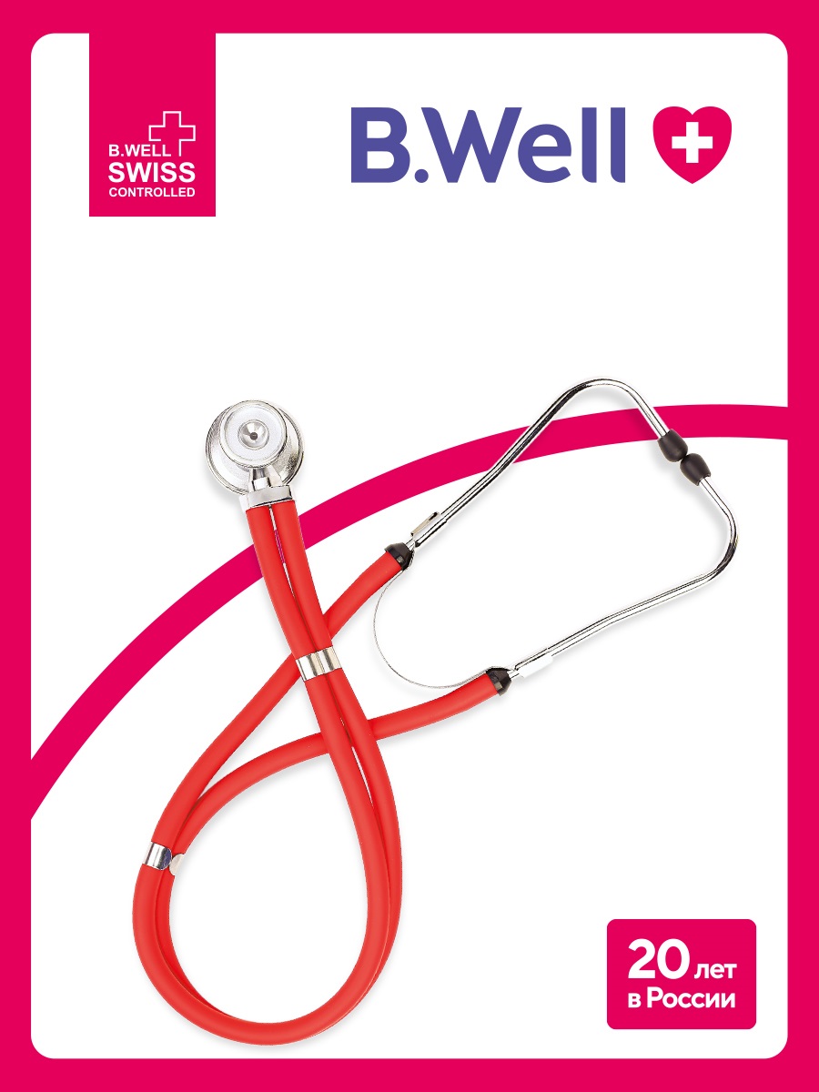 Стетоскоп B.Well WS-3 красный - фото 1