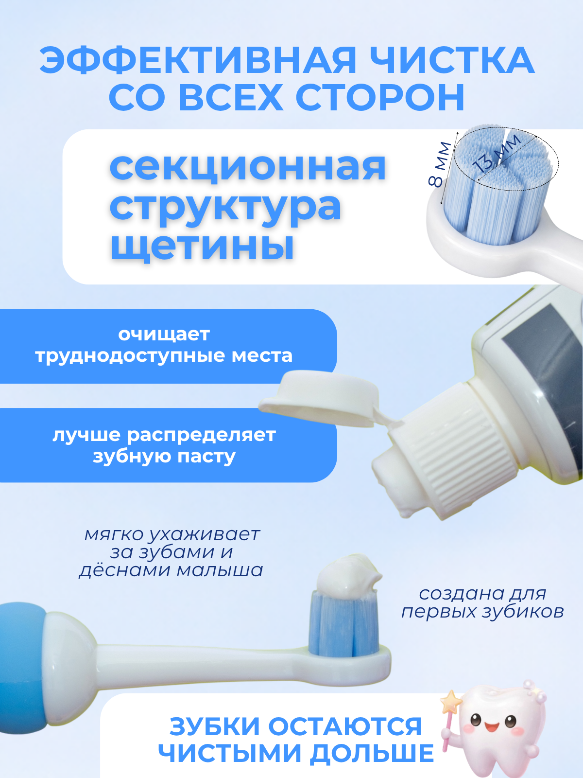 Зубная щетка классическая Чистый Зуб от 0 лет 1 шт. - фото 2