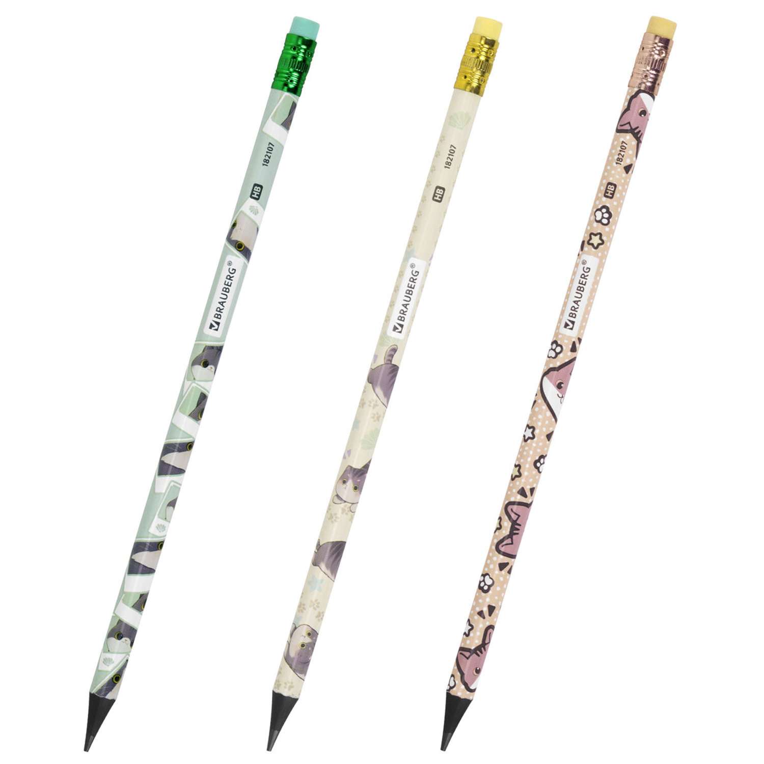 Карандаши чернографитные Brauberg в ассортименте - фото 1