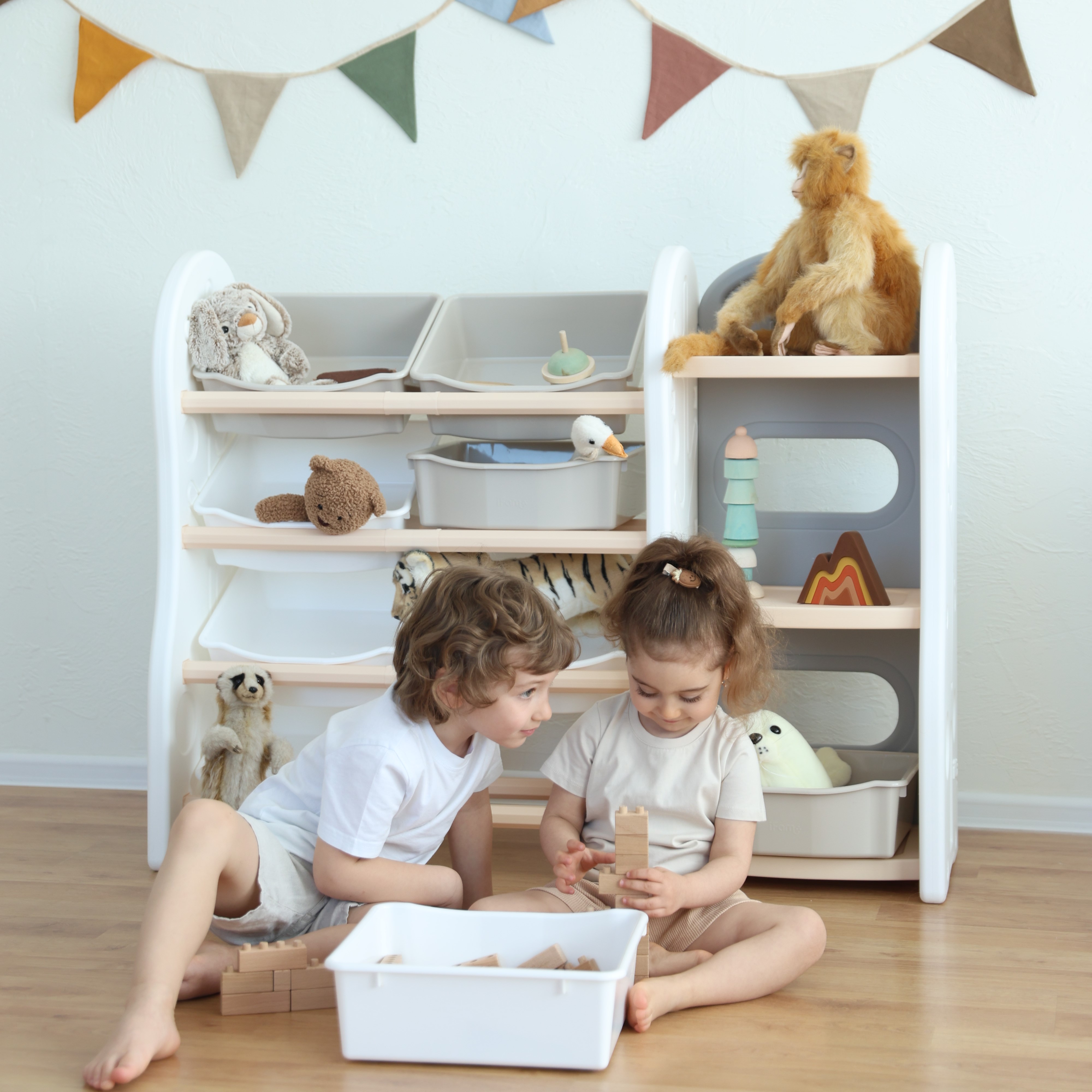 Стеллаж для игрушек Ifam DesignToy-4 бежевый - фото 20