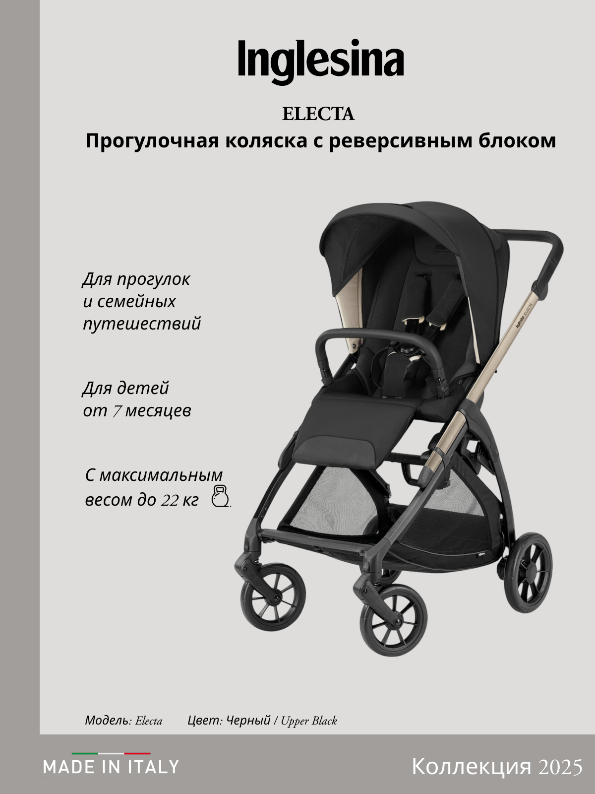 Коляска 3в1 Inglesina черный - фото 5