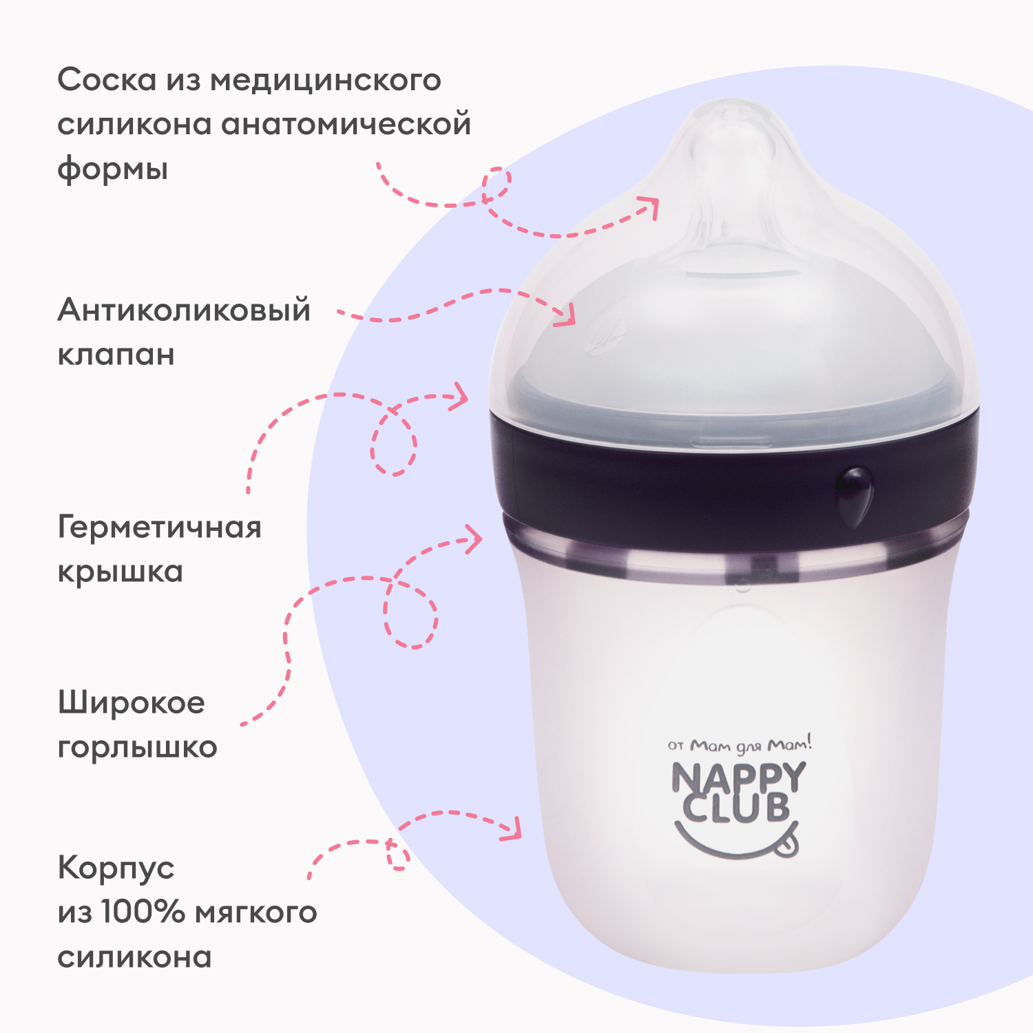 Бутылочка NappyClub 160 мл - фото 2