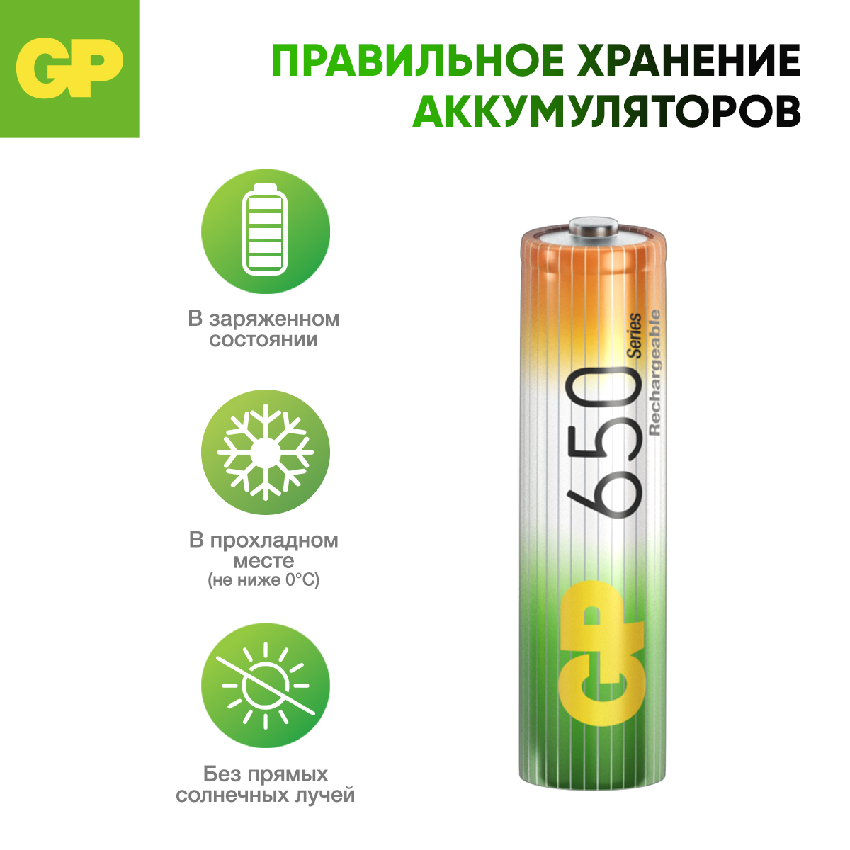 Перезаряжаемые аккумуляторы GP 65AAAHC AAA емкость 650 мАч - 2 шт в клемшеле - фото 8