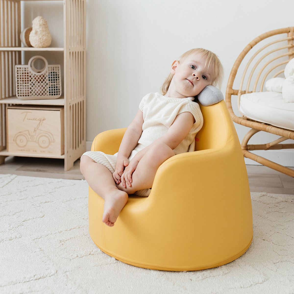 Кресло детское UNIX Kids Bear S уellow - фото 4