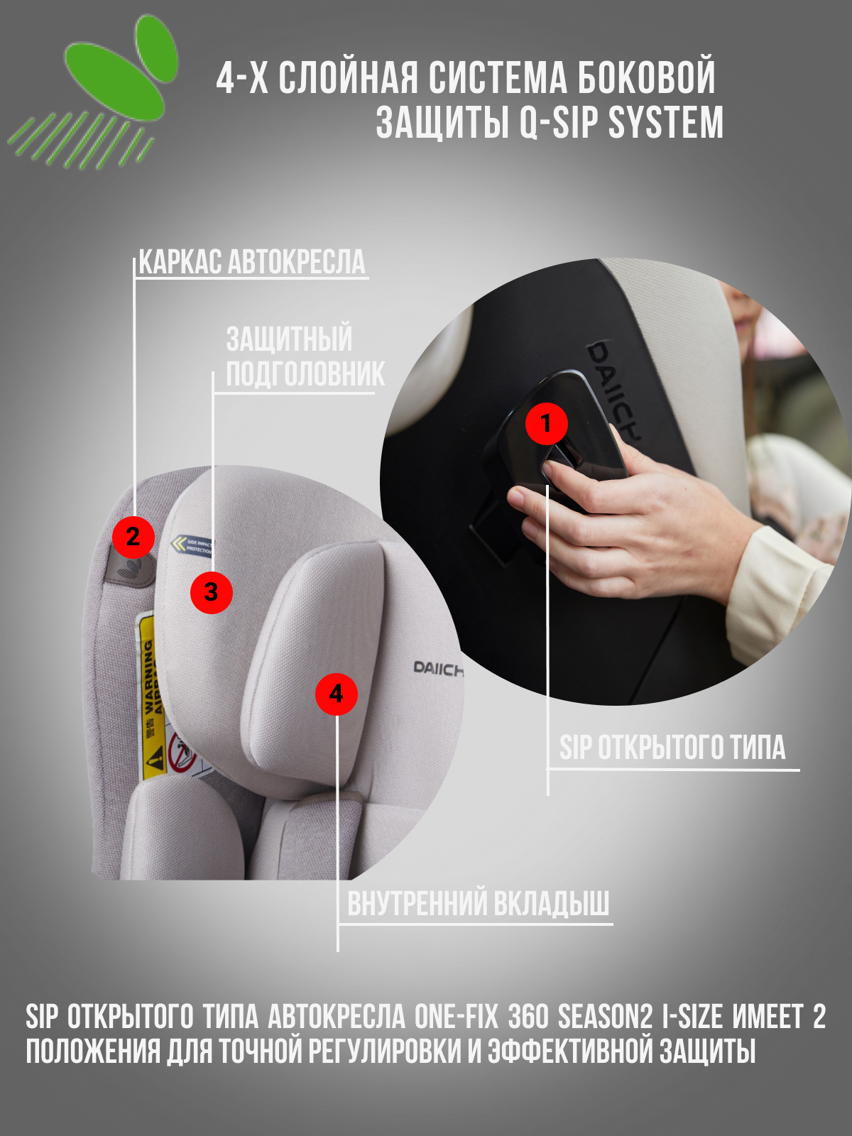 Автокресло DAIICHI One-FIX Isofix 0+/1 (0-18 кг) - фото 2