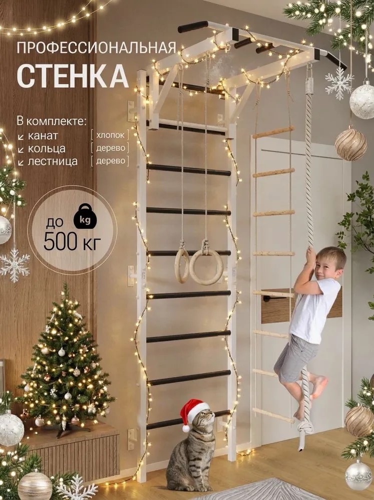 Шведская стенка BORABO PRO с турником и навесным оборудованием - фото 1