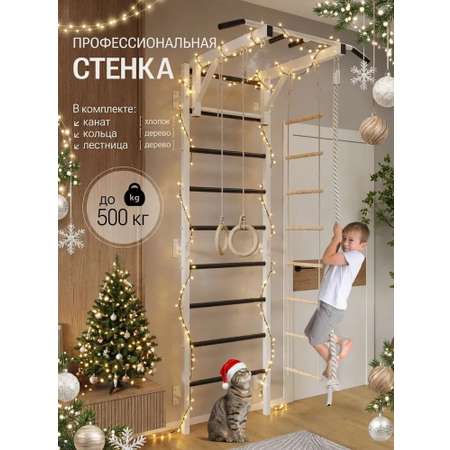 Шведская стенка BORABO PRO с турником и навесным оборудованием