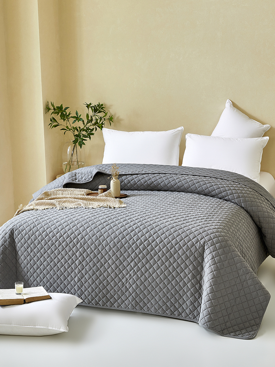 Покрывало Theodora вельвет серый 180 x 220 см - фото 8