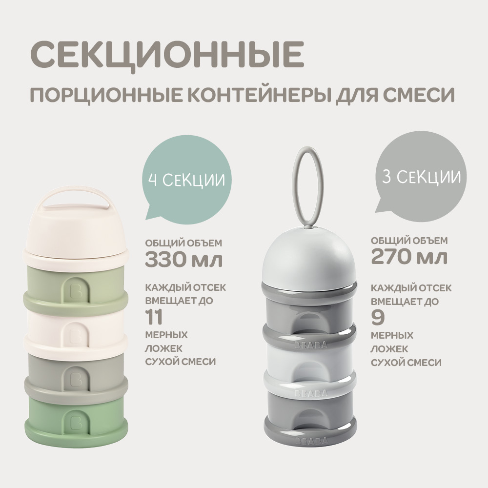 Контейнер для детской смеси BEABA секционный голубой - фото 4