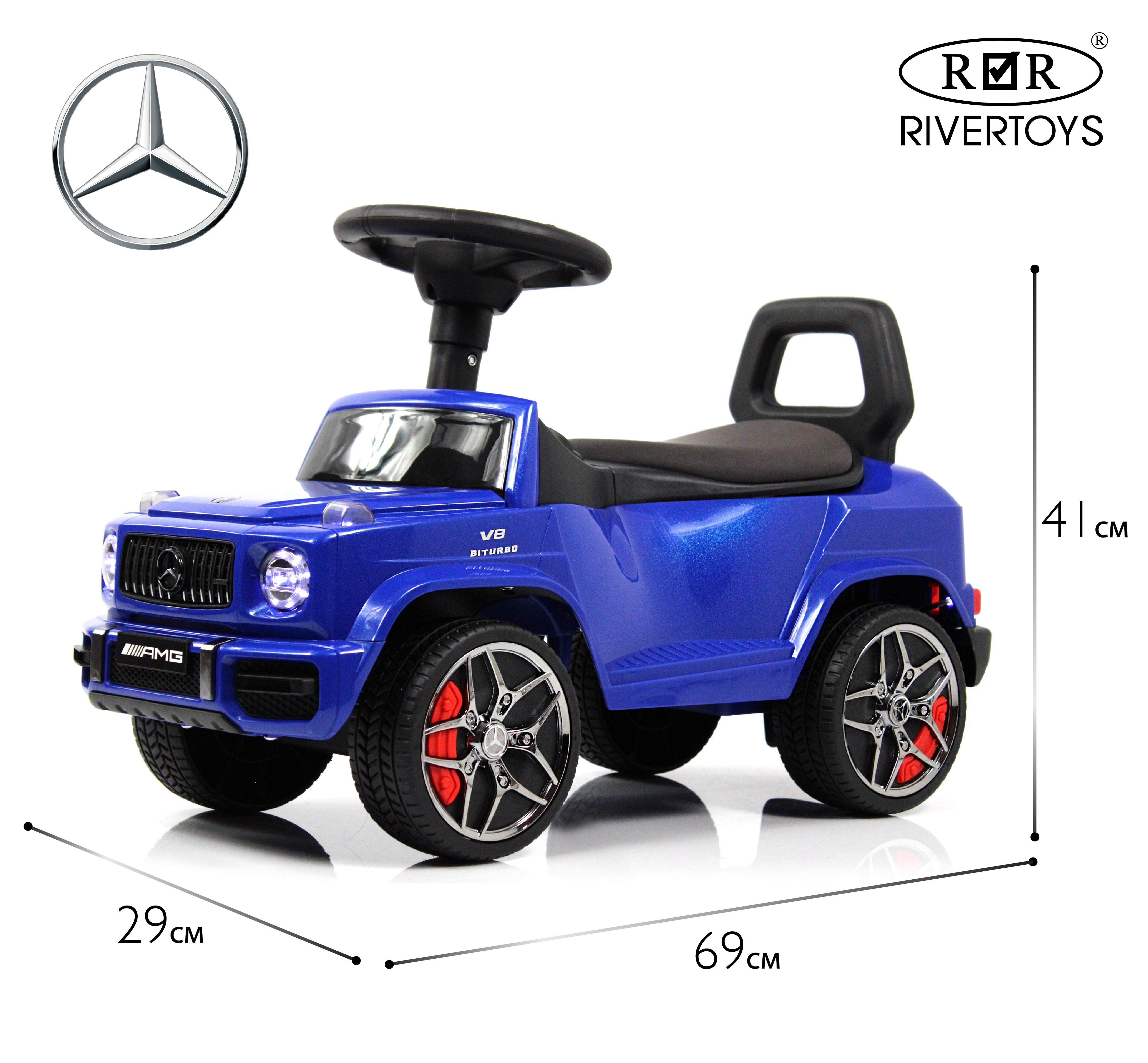 Каталка RIVERTOYS Mercedes-Benz G63 Blue Diamond синий - фото 1