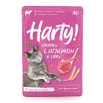 Корм для кошек Harty 85г с ягненком для взрослых кусочки в соусе консервированный