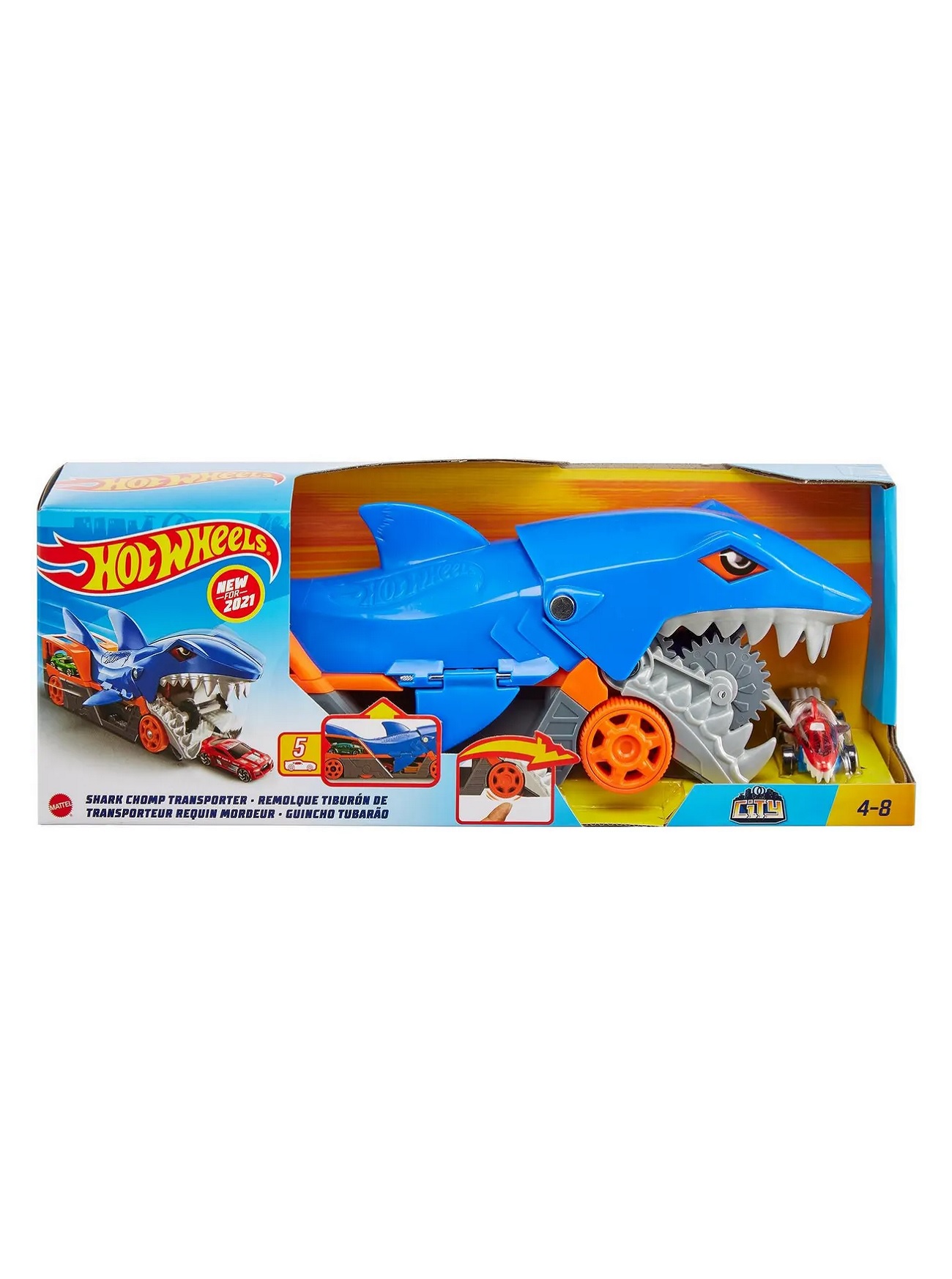 Игровой набор Hot Wheels Голодная акула с машинкой 1:64 GVG36 - фото 1