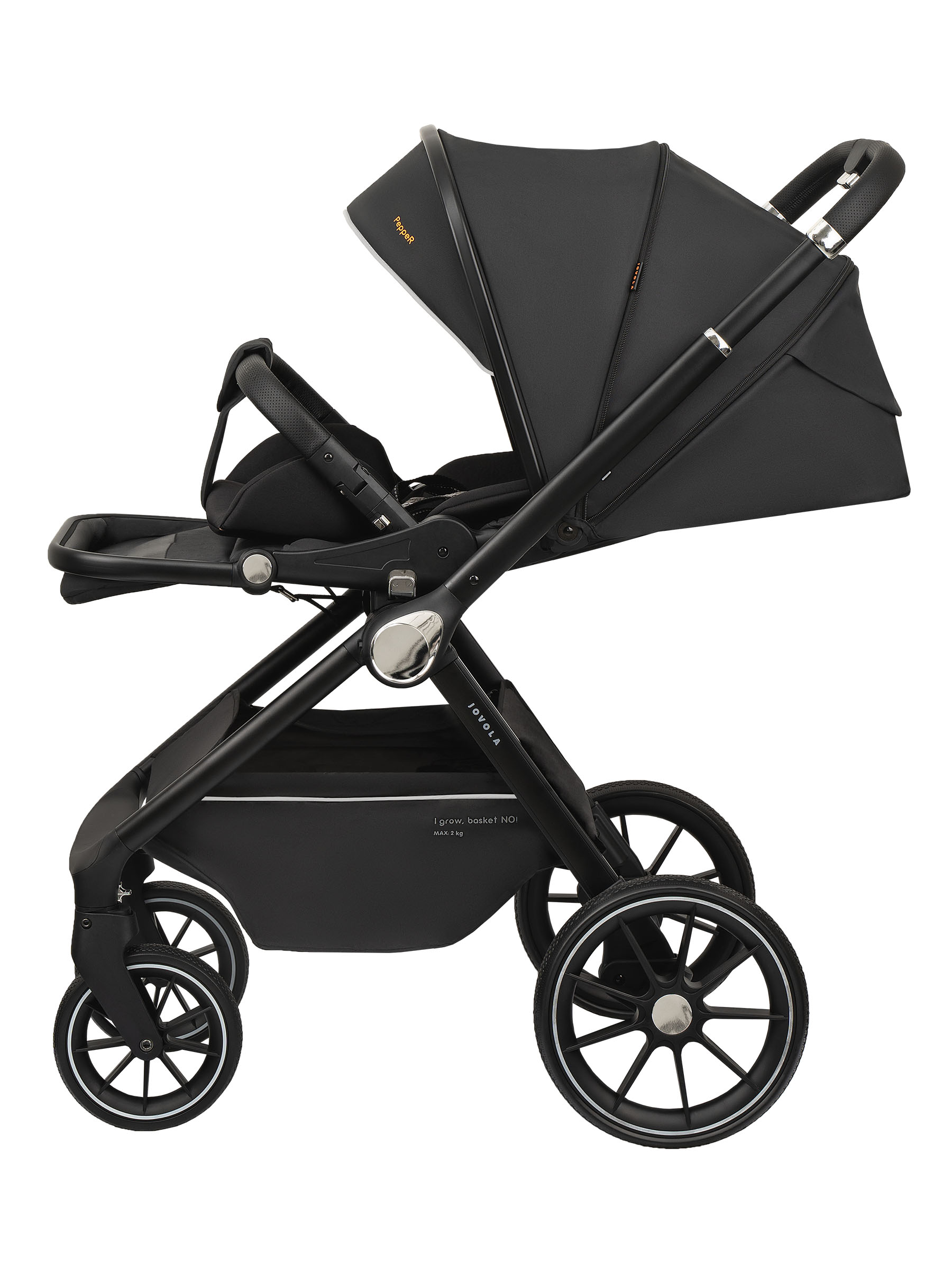 Коляска прогулочная JOVOLA Pepper всесезонная черный - фото 15