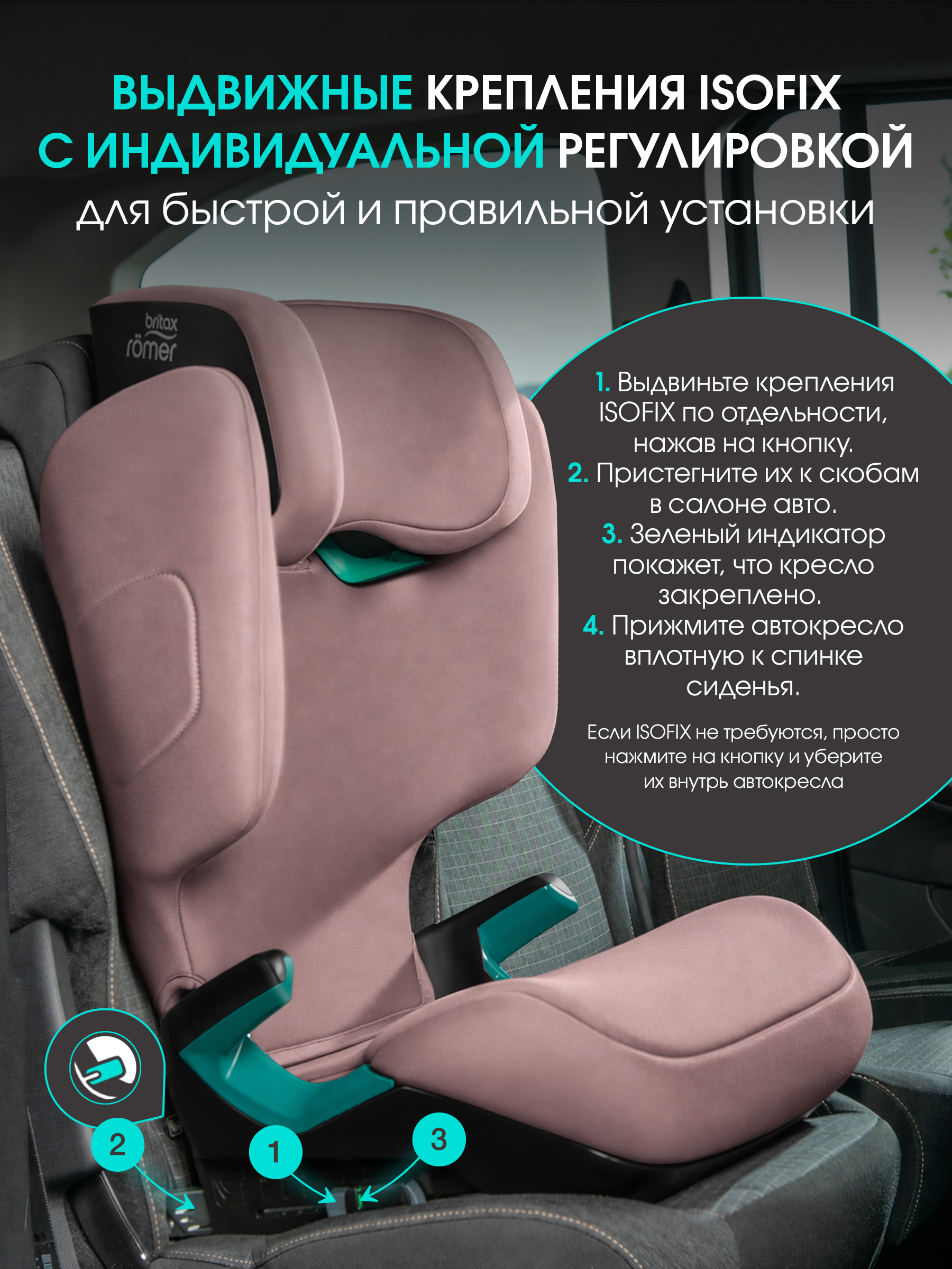 Автокресло Britax Roemer Discovery Plus 2 Isofix 2/3 (15-36 кг) розовый - фото 5