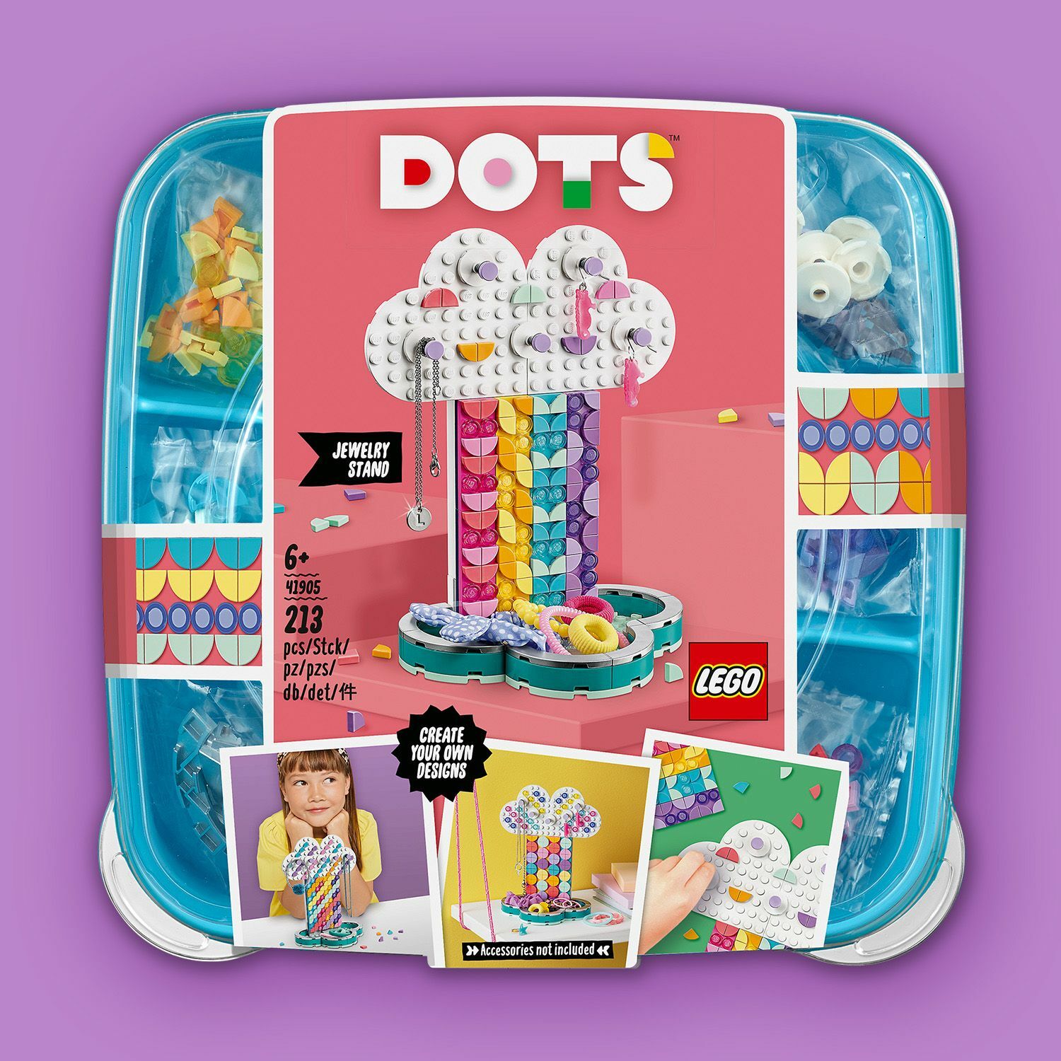 Конструктор LEGO DOTS Подставка для украшений Радуга - фото 8