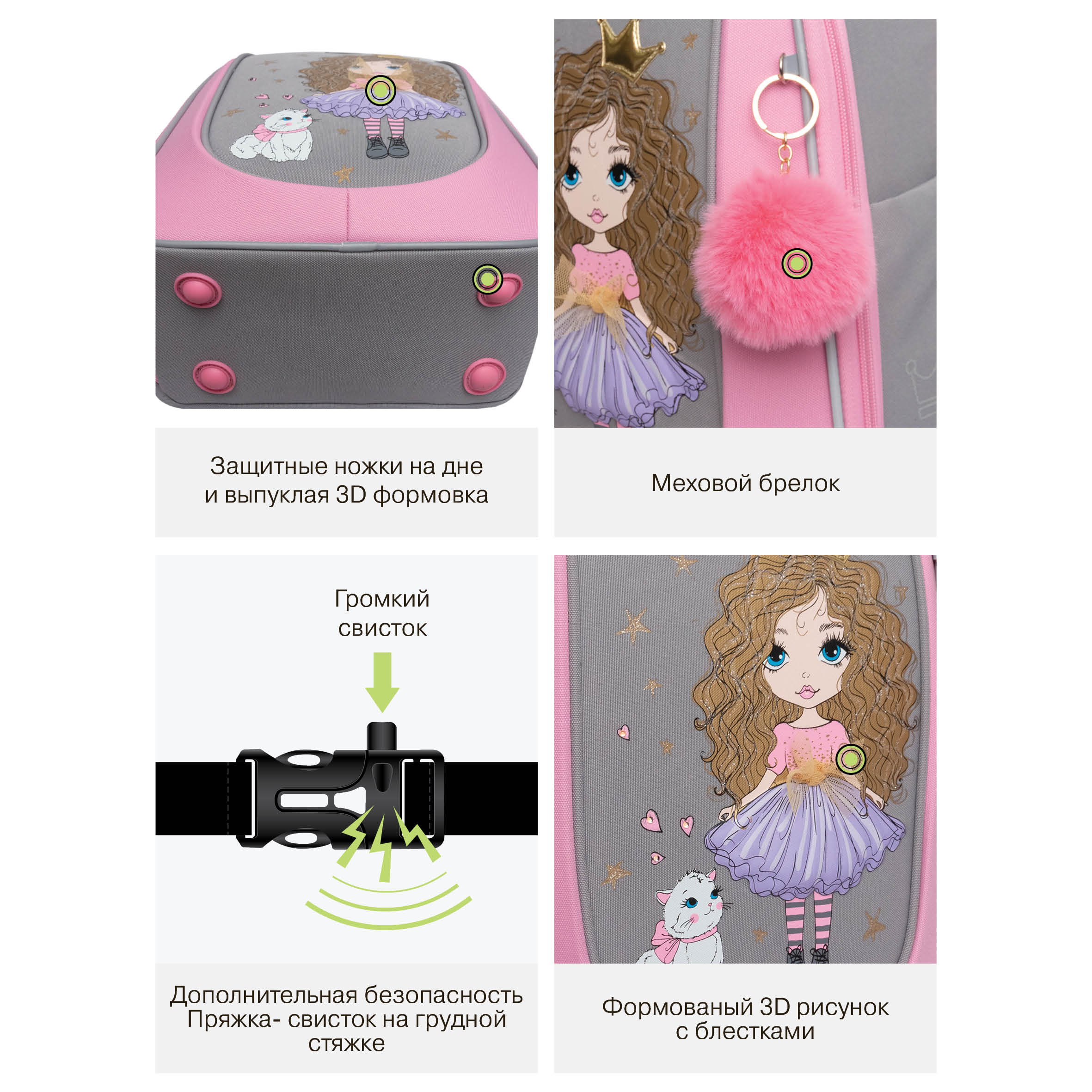 Ранец Grizzly для девочки - фото 14