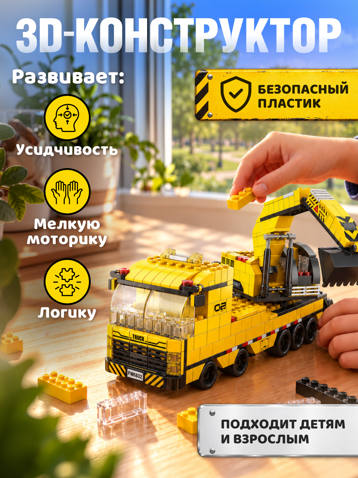 Конструктор Constructa Строительная техника 1000 дет. - фото 3