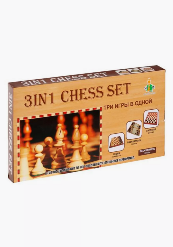 Настольная игра Deli Шашки Шахматы Нарды - фото 1