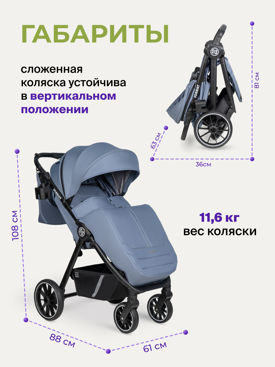 Коляска прогулочная Farfello всесезонная синий - фото 8