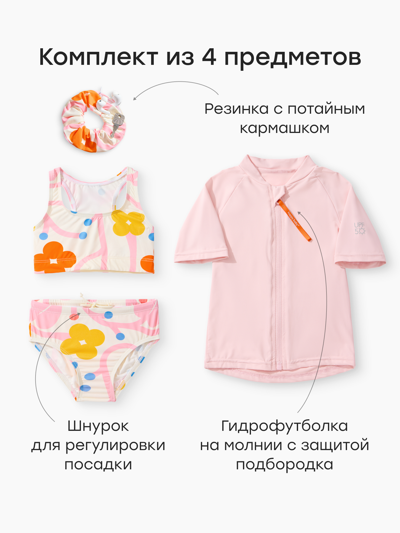 Комплект купальный Happy Baby 50707-1_milky-sweety-garden - фото 2