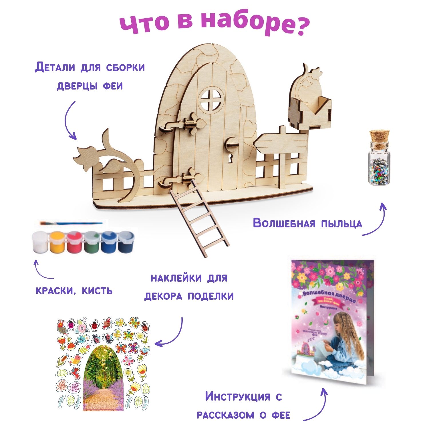 Набор для творчества Бумбарам Дверца Феи роспись красками - фото 3