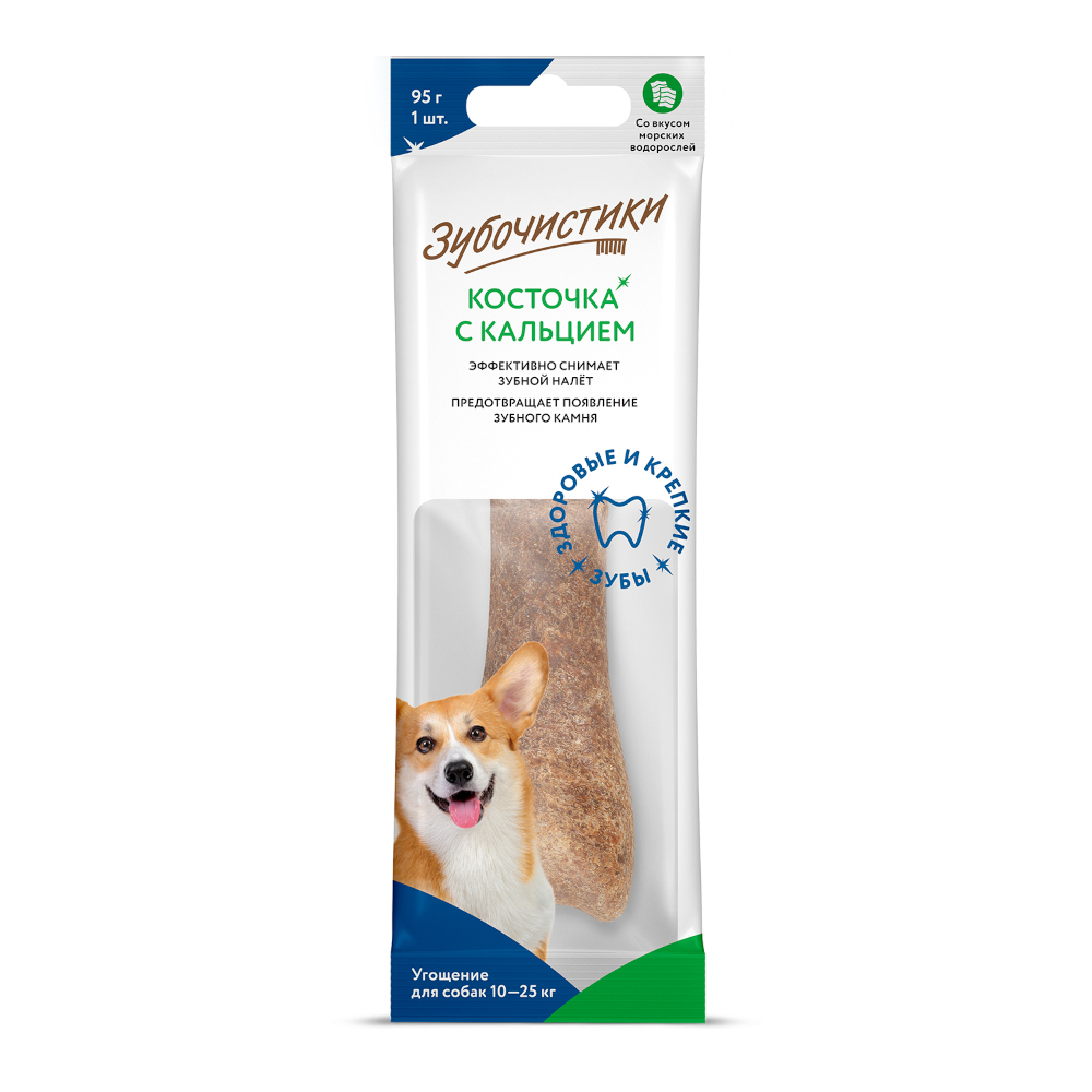 Лакомство для собак Зубочистики средних пород кальций морские водоросли 95г - фото 1