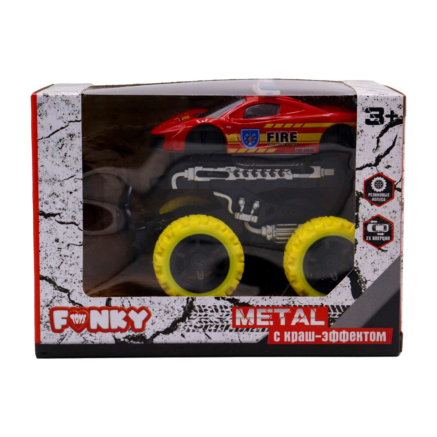 Пожарная машина Funky Toys желтый FT8486-6 - фото 3