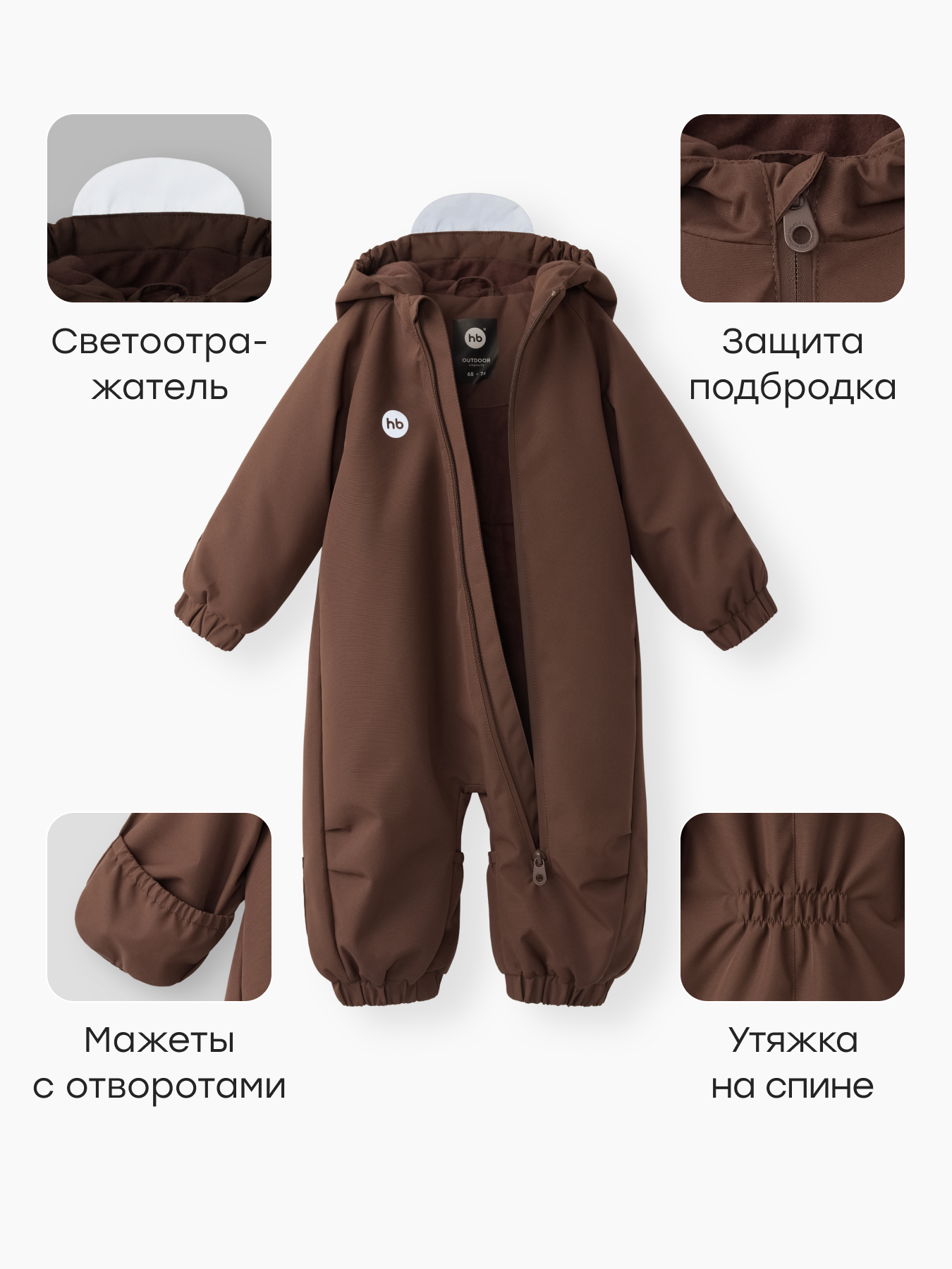 Комбинезон Happy Baby 88355-0_brown - фото 4