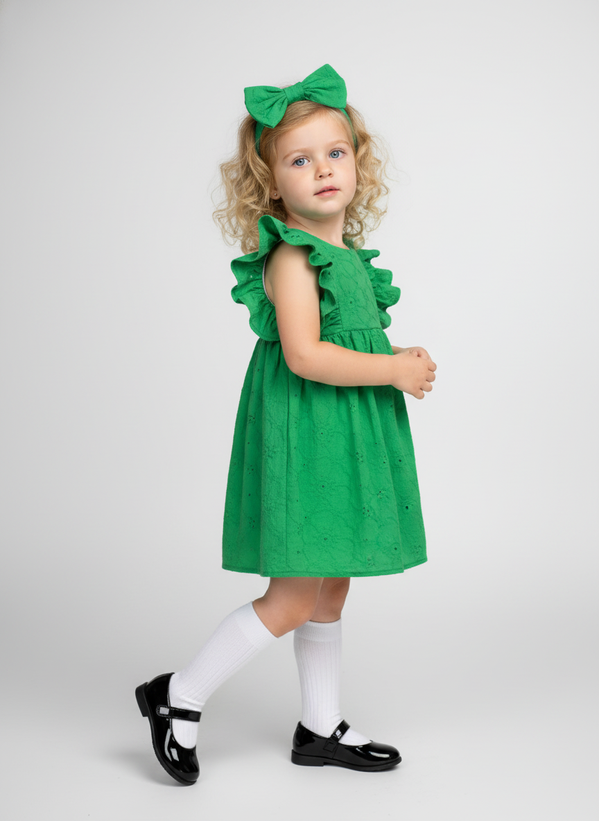 Платье и повязка Югтекстильторг 204-234/Зеленый - фото 2