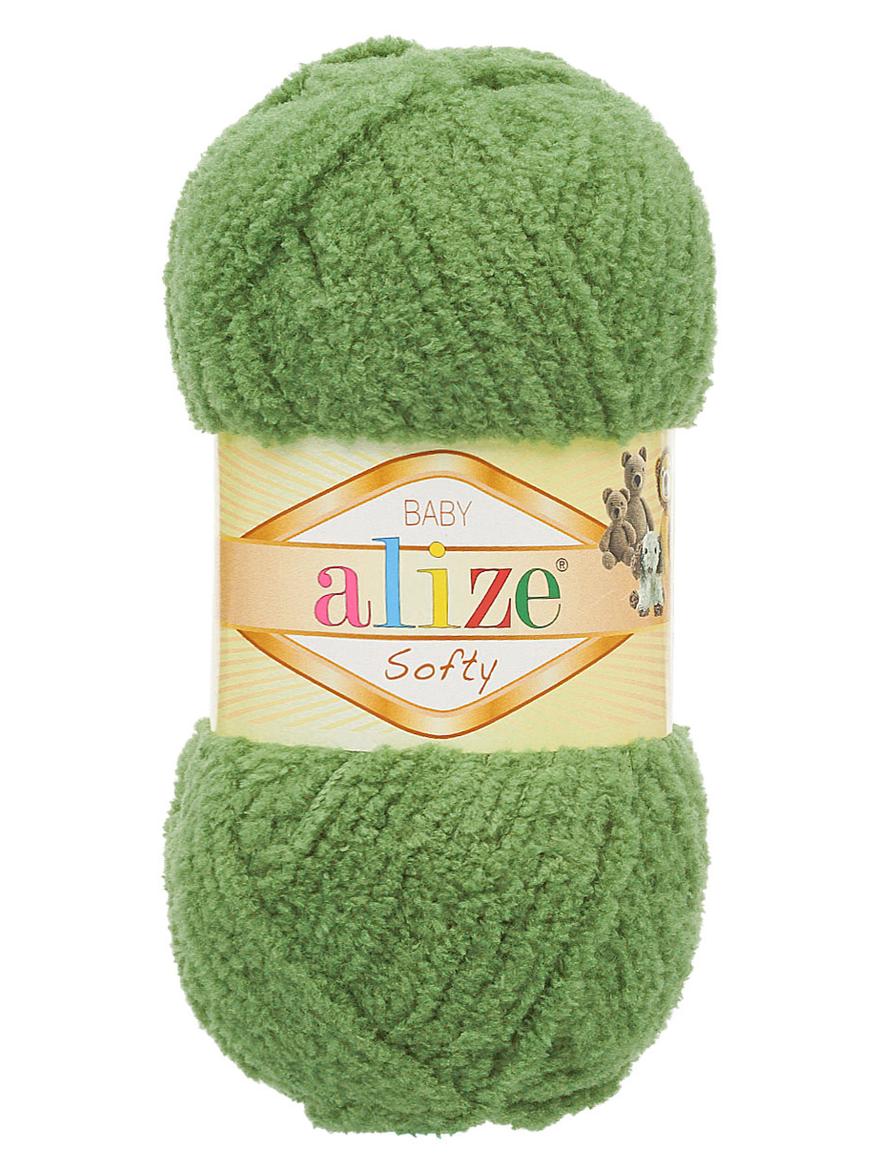 Пряжа для вязания Alize softy 50 гр 115 м микрополиэстер мягкая фантазийная 485 зеленая черепаха 5 мотков - фото 3