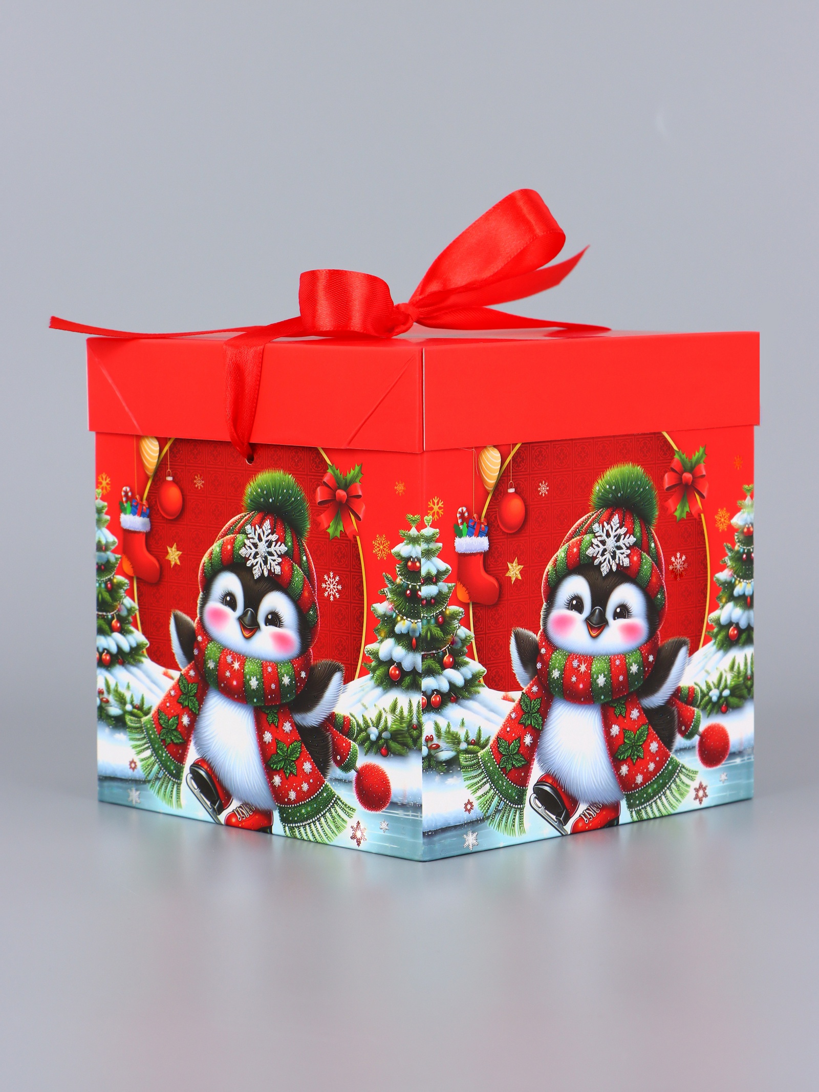 Коробка Самосборная UPAK LAND "Новогодние зверята", 15 х 15 х 15 см - фото 3