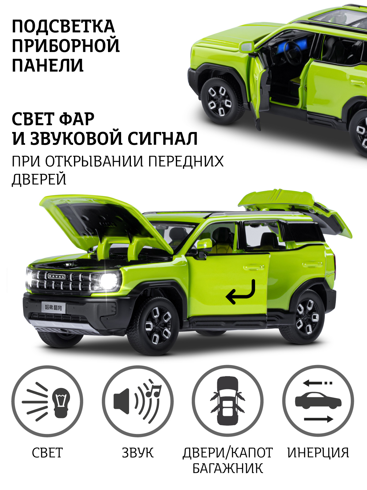 Внедорожник АВТОпанорама Haval Kugou 1:32 JB1251812 - фото 3