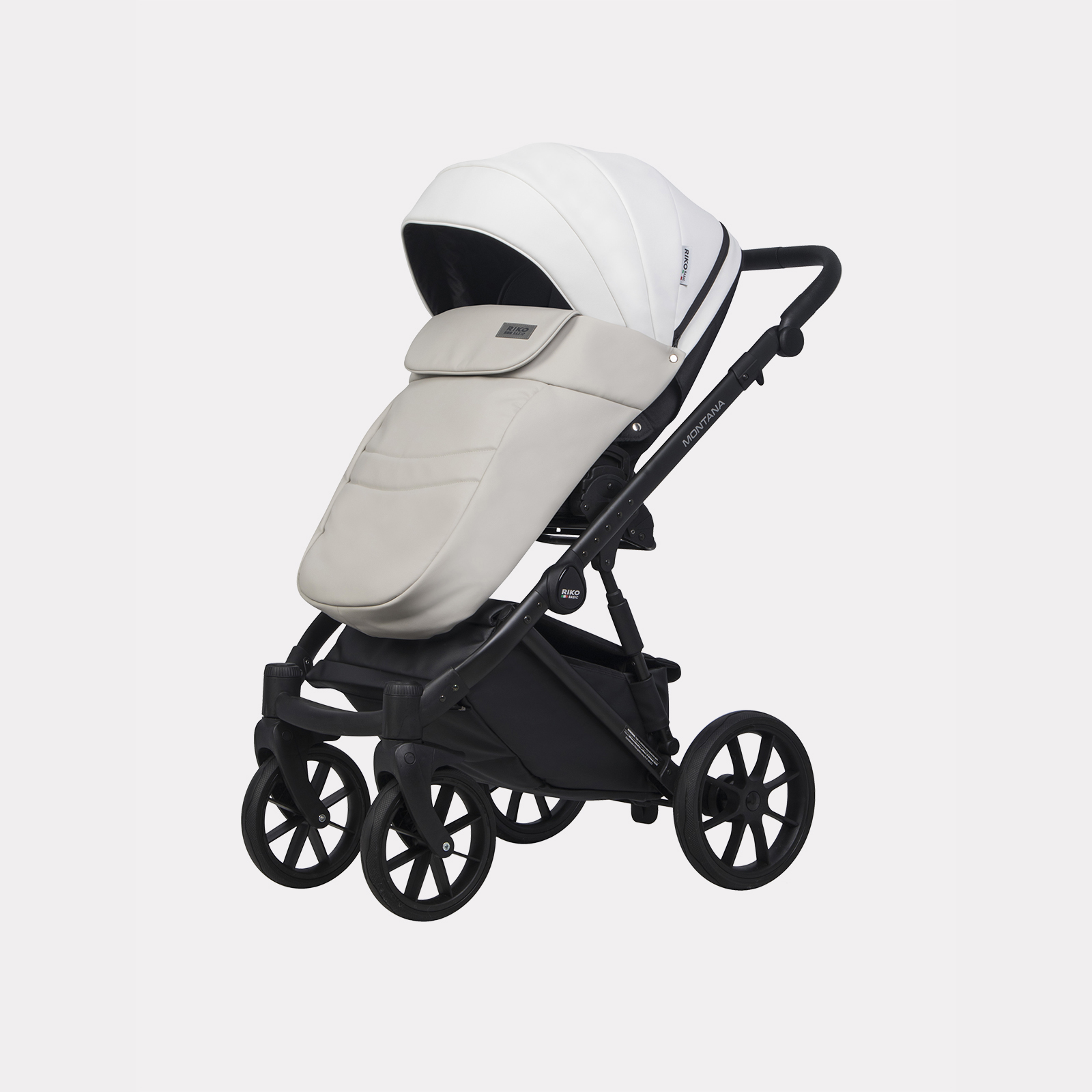 Коляска 3в1 Riko Basic Montana Ecco белый - фото 6