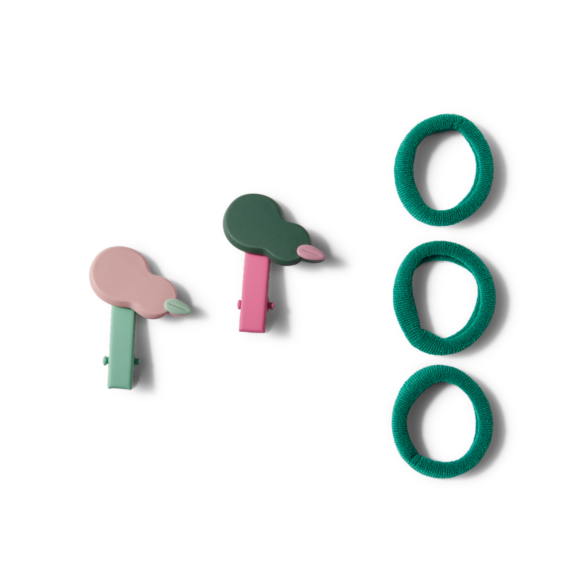 Набор заколок и резинок Happy Baby 5 шт зеленый 40061_green - фото 1