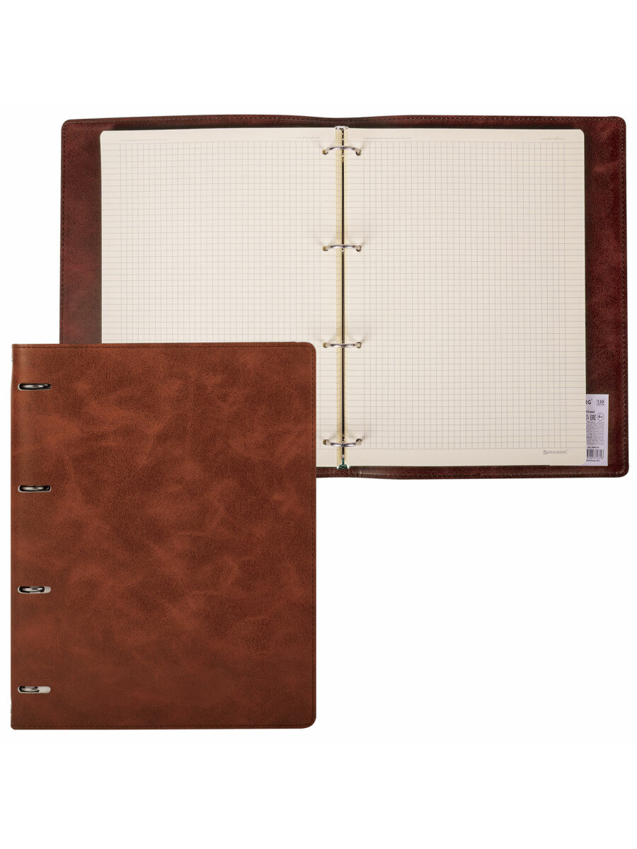 Тетрадь со сменным блоком Brauberg клетка 120 лист. - фото 6