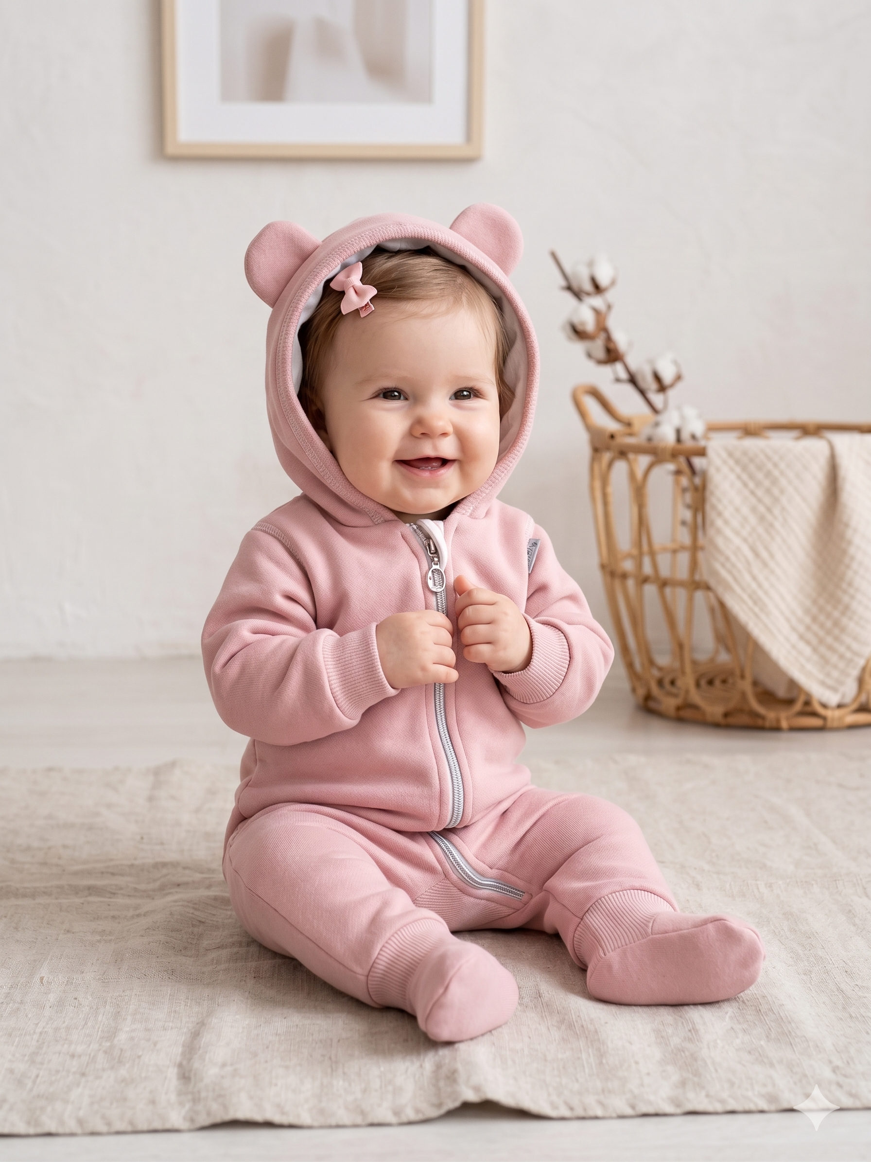 Изображение товара Утепленный комбинезон для малышей ТРИЯ с капюшоном и молнией