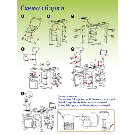 Игровой набор AMORE BELLO прилавок, касса, продукты, тележки и корзинки