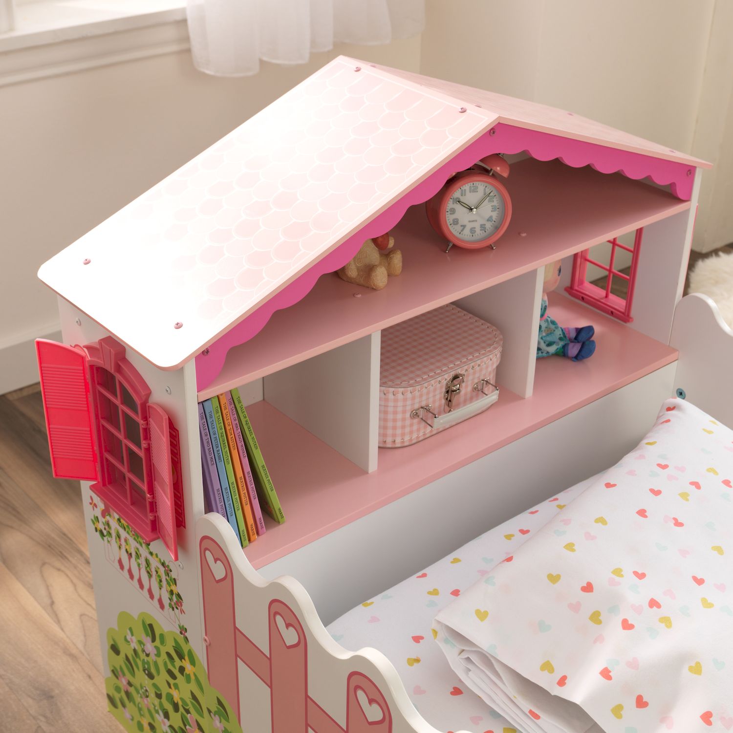 Кровать подростковая KidKraft Кукольный домик (белый, розовый) - фото 8