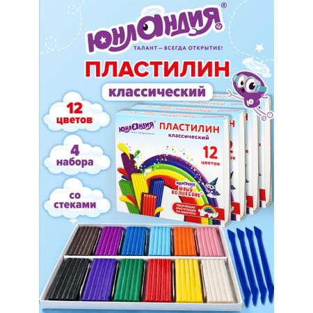 Пластилин Юнландия 12 цв.