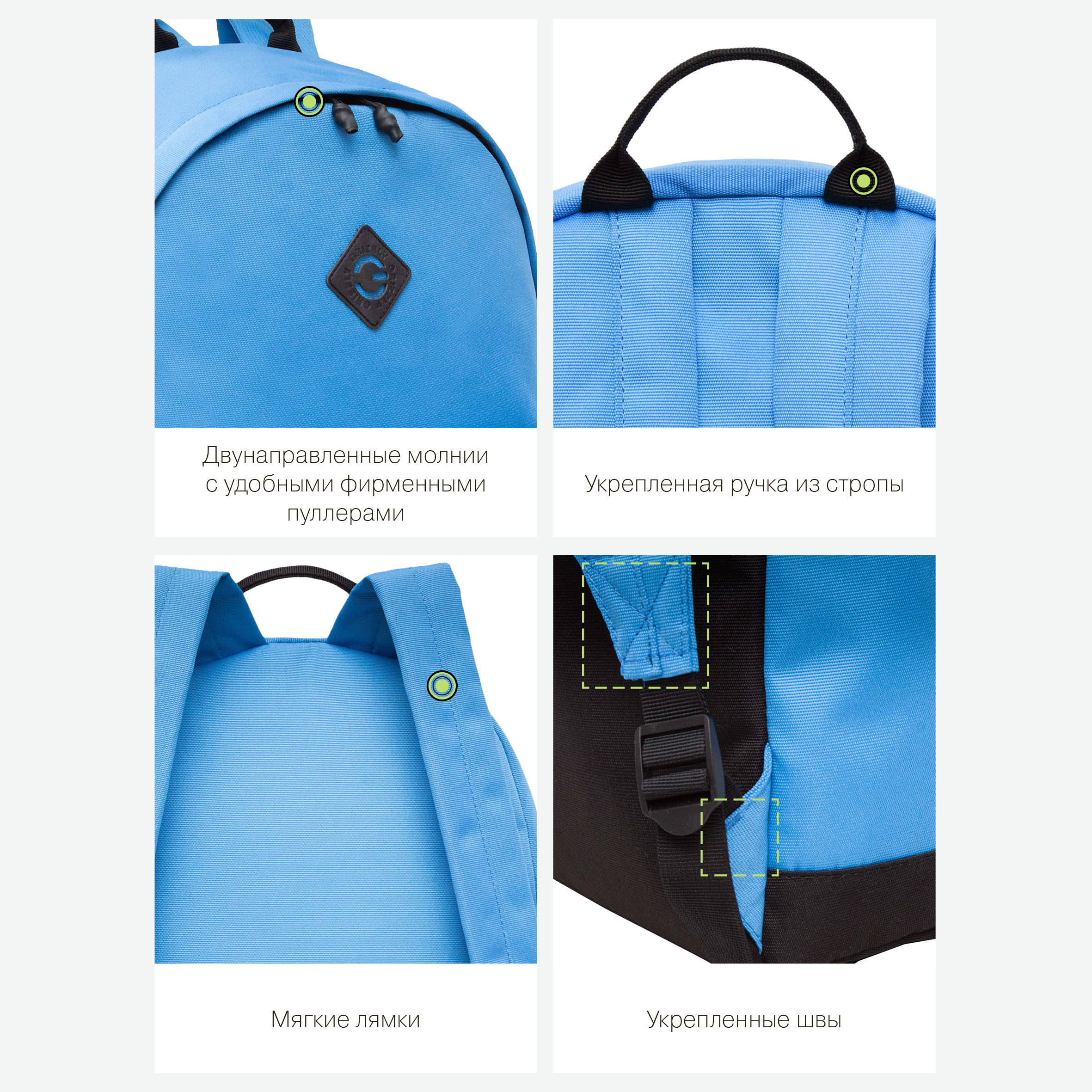 Рюкзак Grizzly голубой - фото 11