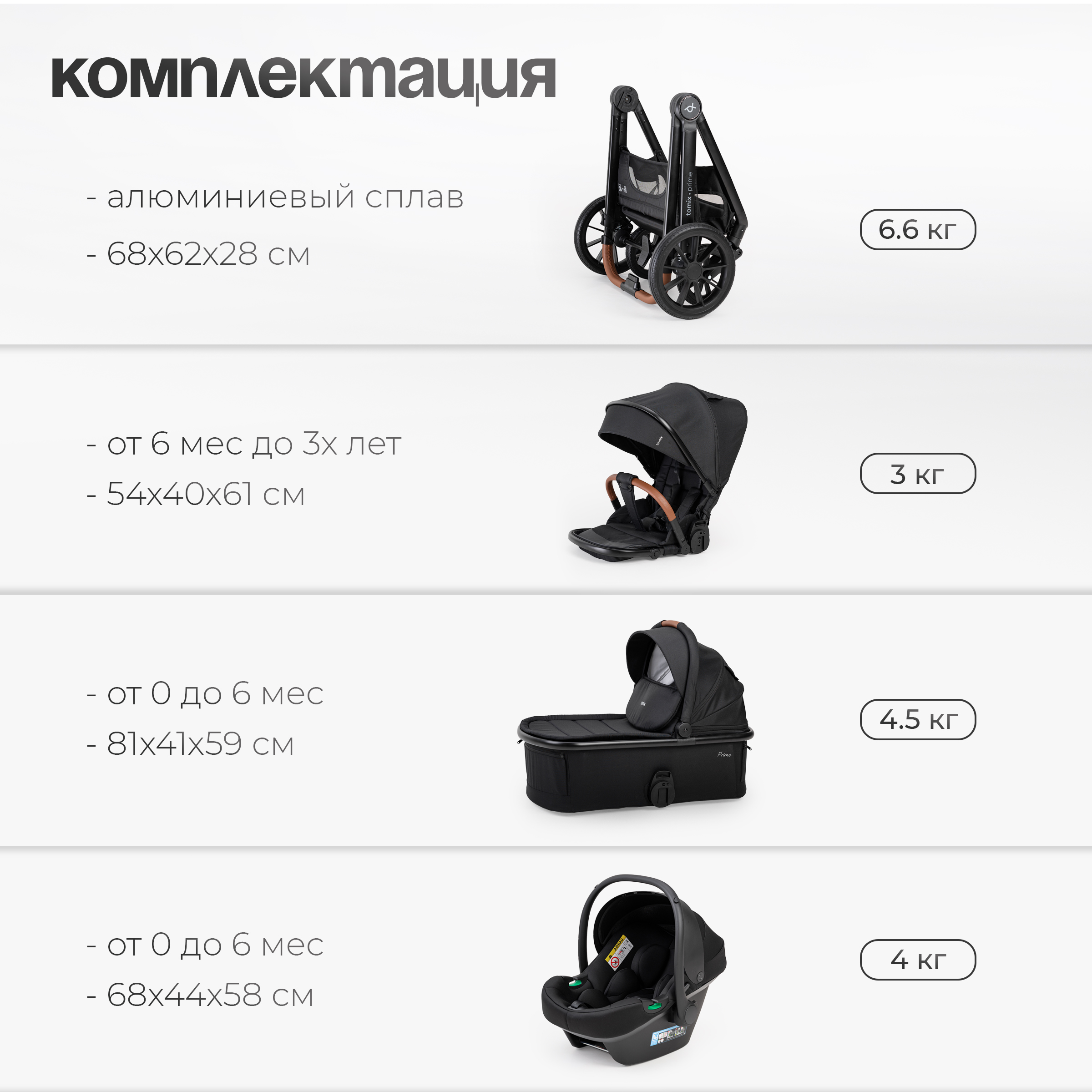 Коляска 3в1 Tomix Prime - фото 20