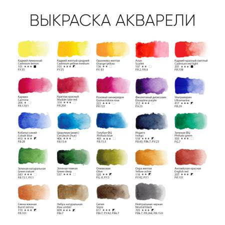 Краски акварель Гаммa 24 цв.