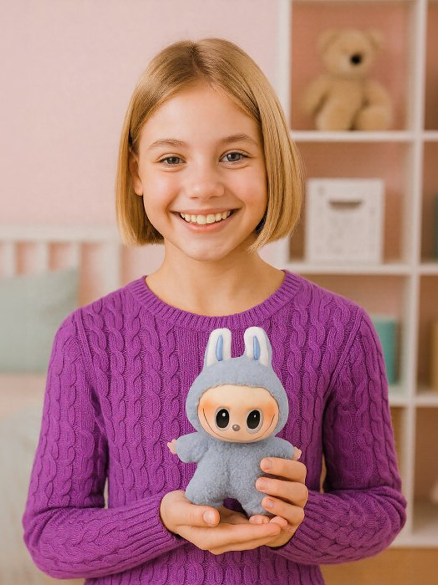 Брелок Labubu голубой - фото 8