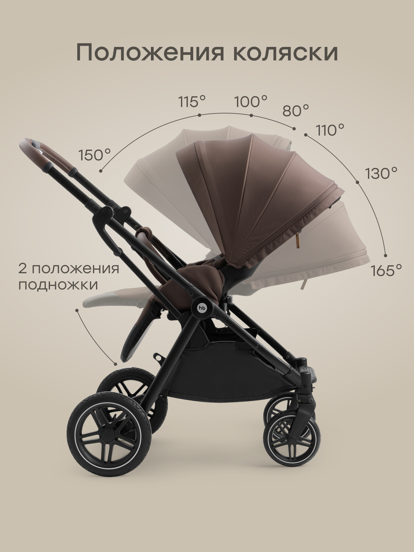 Коляска прогулочная Happy Baby Luna 360 коричневый - фото 12