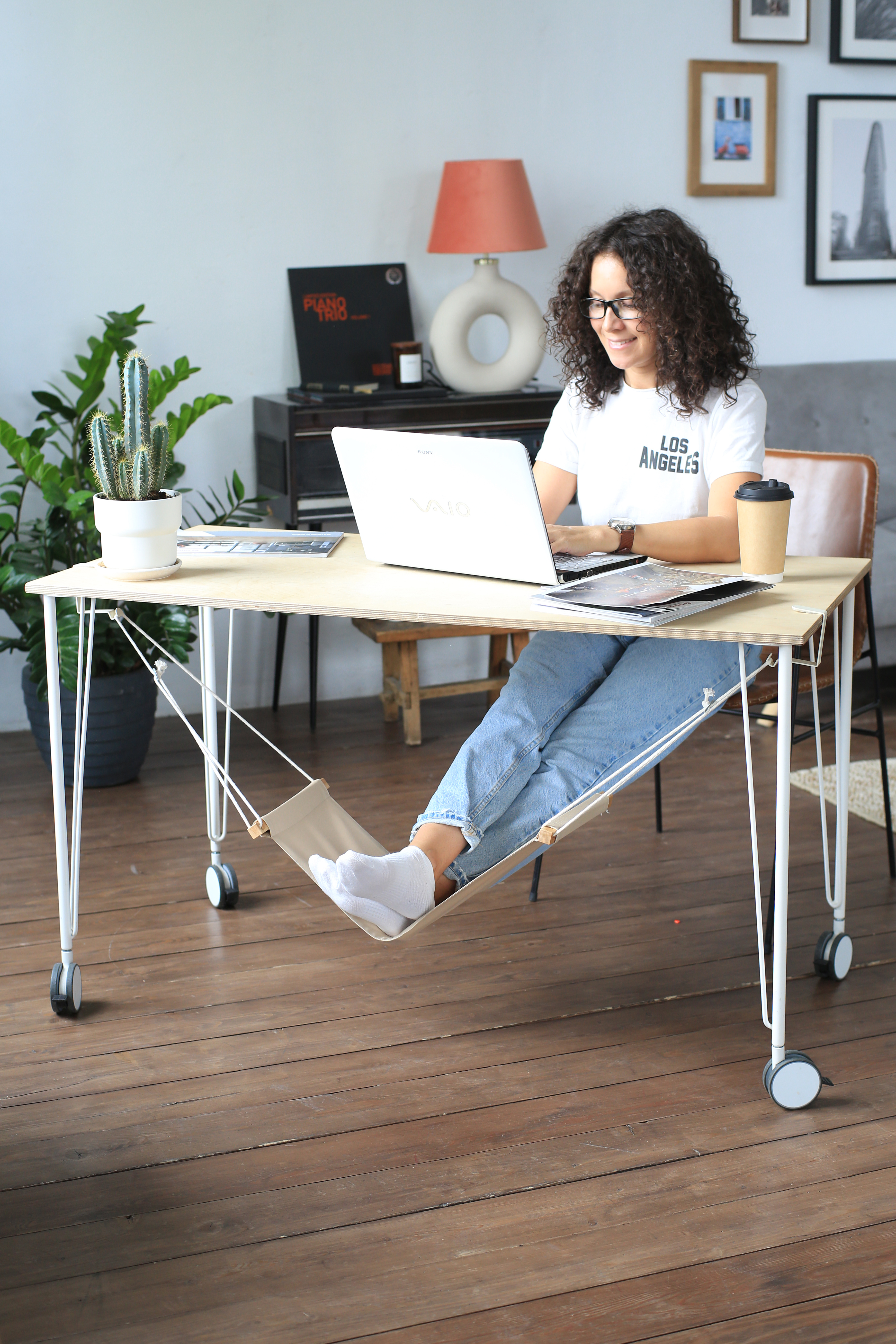 Гамак для ног под рабочий стол FooT beige - фото 1