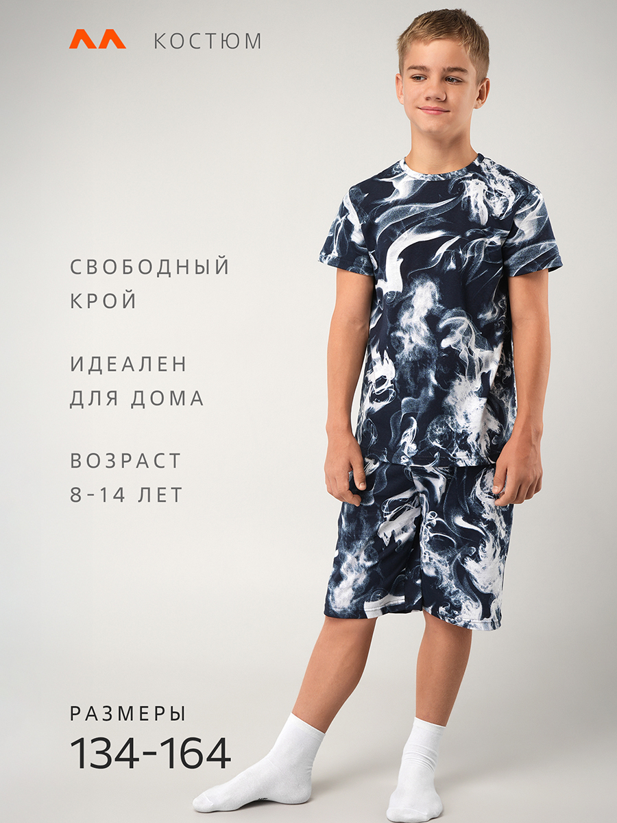 Домашний костюм HappyFox HF4872SPдым.на.т.синем - фото 2