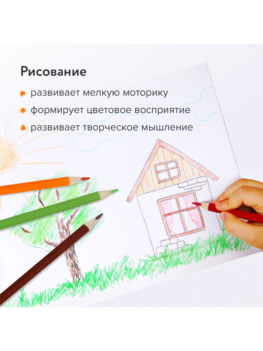 Карандаши цветные Юнландия 12 шт. - фото 7