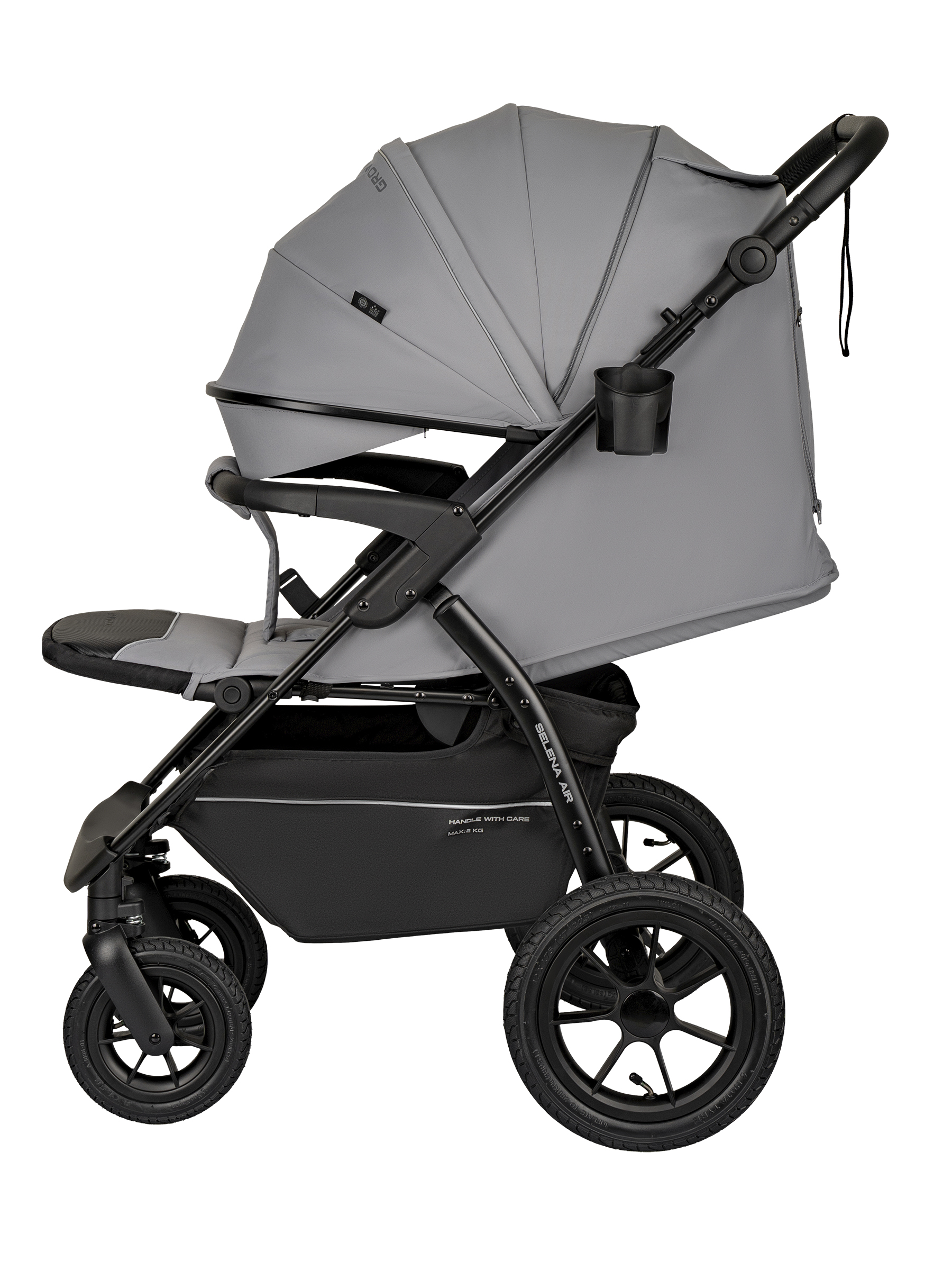 Коляска прогулочная JOVOLA SELENA Air 2025 с сумкой серый - фото 20