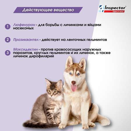 Таблетки для кошек и собак Inspector Quadro Tabs 8-16кг