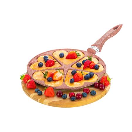 Сковорода для оладий Elan Gallery 26 см Гармония вкуса. Бронза сердце. Несъёмная ручка
